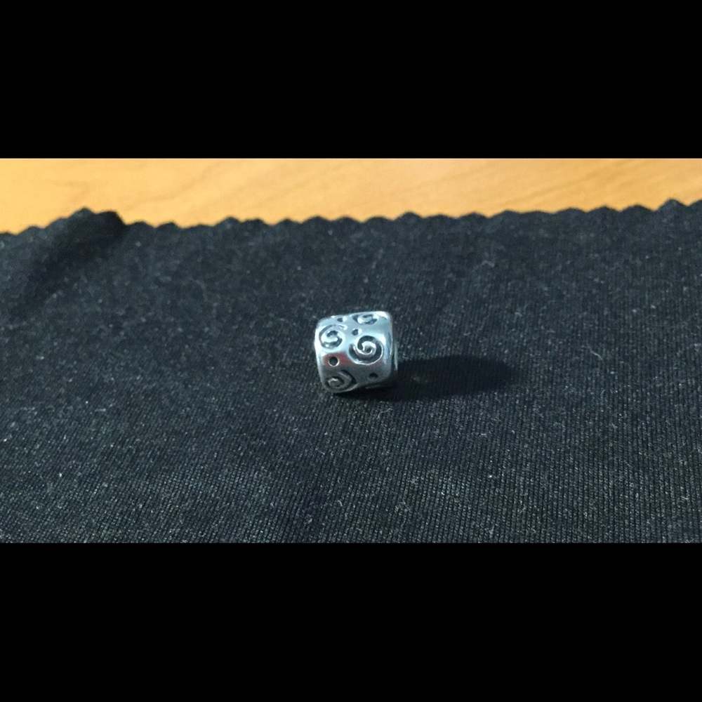 Retired Pandora Charm Swirls & Dots Sterling